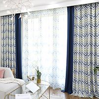 Two Panel American Style Water Wave Printing Stitching Style Curtains Living Room Bedroom Dining Room Children's Room Curtains Lightinthebox - thumbnail
