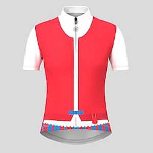 21Grams Women's Cycling Jersey Short Sleeve Bike Top with 3 Rear Pockets Mountain Bike MTB Road Bike Cycling Breathable Quick Dry Moisture Wicking Reflective Strips Red Finland Polyester Spandex Lightinthebox