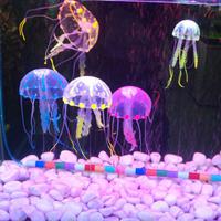 5CM Artificial Silicone Vivid Jellyfish For Fish Tank Aquarium Decoration Glowing Effect