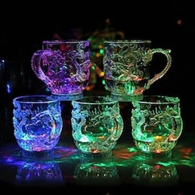 LED Flashing Light Inductive Rainbow Color Beer Glass Cup Whisky Mugs(Shape Dragon) ER miniinthebox