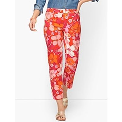 Women's Perfect Crops ossed Flowers Pants Trousers Crop Long Cotton Print Micro-elastic High Waist Streetwear Casual Holiday Streetwear Lightinthebox Women's Perfect Crops ossed Flowers Pants Trousers Crop Long Cotton Print Micro-elastic High Waist Streetwear Casual Holiday Streetwear Lightinthebox