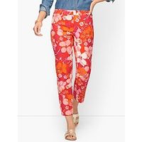 Women's Perfect Crops ossed Flowers Pants Trousers Crop Long Cotton Print Micro-elastic High Waist Streetwear Casual Holiday Streetwear Lightinthebox - thumbnail