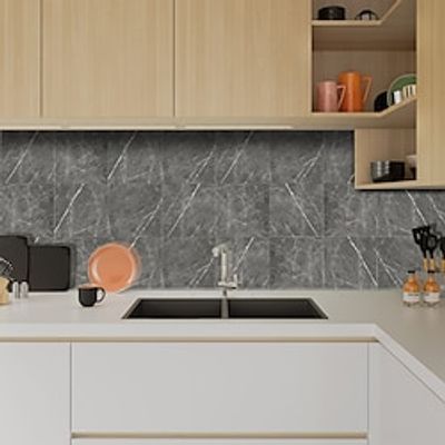 10pcs Vinyl Kitchen Tile Stickers Peel And Stick Home Decoration Wallpaper Peel And Stick Wall Stickers Thickened Waterproof Anti-Slip Wear-Resistant Self-Adhesive Floor Stickers miniinthebox