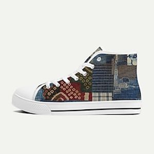 Men's Sneakers Casual Shoes Print Shoes 3D Print Plus Size Classic Casual Daily Canvas Lace-up Red Blue Purple Summer Spring Fall Lightinthebox