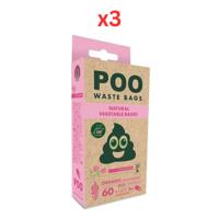 M-Pets Poo Eco Friendly Waste Bags Rose Scented 60pcs (Pack of 3)