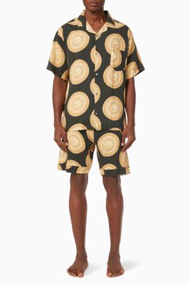 Kiwi Print Cuban Pyjama Set in Cotton Kiwi Print Cuban Pyjama Set in Cotton