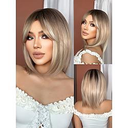 Synthetic Wig Uniforms Career Costumes Princess Straight kinky Straight Middle Part Layered Haircut Machine Made Wig 14 inch Light Brown Synthetic Hair 14 inch Women's Cosplay Party Fashion Light Lightinthebox