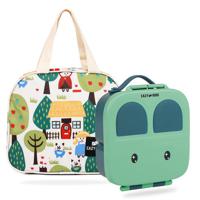 Eazy Kids Bento Box With Insulated Lunch Bag Combo - Green