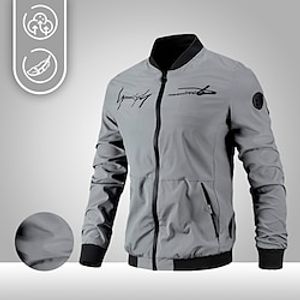 Men's Hiking Jacket Bomber Jacket Hiking Windbreaker Outdoor Thermal Warm Windproof Outerwear Winter Jacket Full Length Hidden Zipper Fishing Camping  Hiking  Caving Traveling Black Green Grey Lightinthebox