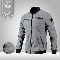 Men's Hiking Jacket Bomber Jacket Hiking Windbreaker Outdoor Thermal Warm Windproof Outerwear Winter Jacket Full Length Hidden Zipper Fishing Camping  Hiking  Caving Traveling Black Green Grey Lightinthebox - thumbnail