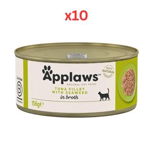 Applaws Tuna Fillet with Seaweed in Broth Wet Cat Food Tin 10X156G
