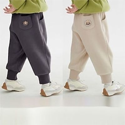 Toddler Boys Sweatpants Trousers Solid Color Keep Warm Pants School Cool Daily Royal Blue Khaki Beige Lightinthebox