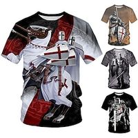 Inspired by The Last Templar Crusader Knights Templar Crusader T-shirt Cartoon Manga Anime Graphic T-shirt For Men's Women's Unisex Adults' 3D Print 100% Polyester Lightinthebox - thumbnail
