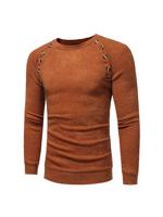 Buttons Design Knitted Long Sleeve Casual Sweater