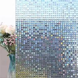 3D Adhesive Free Static Privacy Window Film Decorative Glass Mosaic Film Grid Privacy Glass Film 45100CM Lightinthebox