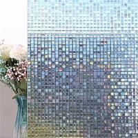 3D Adhesive Free Static Privacy Window Film Decorative Glass Mosaic Film Grid Privacy Glass Film 45100CM Lightinthebox