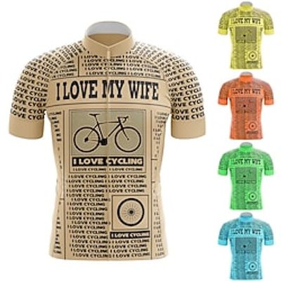 21Grams Men's Cycling Jersey Short Sleeve Bike Top with 3 Rear Pockets Mountain Bike MTB Road Bike Cycling Breathable Quick Dry Moisture Wicking Reflective Strips Yellow Blue Orange Spandex Sports Lightinthebox