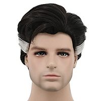 karlery men brown white short curly wig halloween cosplay wig anime costume party wig Lightinthebox - thumbnail