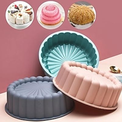 1pc Silicone Charlotte Cake Pan, Reusable Round Baking Molds For Strawberry Shortcake Cheesecake Brownie Tart Pie, 7.682.4in Lightinthebox