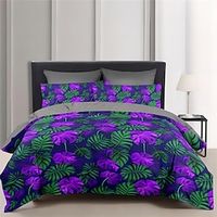 100% Cotton Duvet Cover Set Leaves Trippy Color Pattern Comforter Set Soft 3-Piece Luxury Bedding Set Home Decor Dusk Bedding Gift King Queen Full Size Lightinthebox - thumbnail