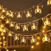 Christmas Butterfly Fairy String Lights 1.5m 10LED 3m 20LED Battery Powered Garland Lights New Year Christmas Tree Holiday Wedding Garden Home Party Decoration Lightinthebox - thumbnail