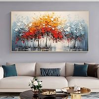 Handmade Oil Painting Canvas Wall Art Decor Original Autumn Forest Home Decor With Stretched FrameWithout Inner Frame Painting miniinthebox - thumbnail
