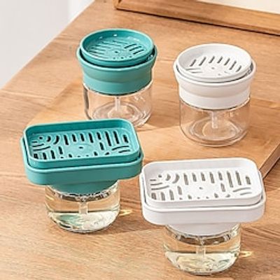 2Pc Glass Jar Press Out Liquid Detergent Soap Dispenser Selection For Kitchen Supplies Cleaning Soap Bottle Dedicated Press miniinthebox