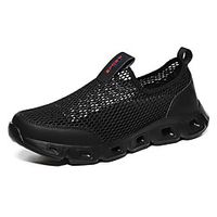 Men's Loafers  Slip-Ons Daily Outdoor Walking Shoes Mesh Breathable Dark Grey Black and White Black Spring Summer Lightinthebox - thumbnail