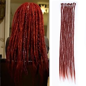 Copper Red Thin 0.6cm SE Dreadlocks Extensions 22 Synthetic Crochet Braided Hair Backcombed Extensions Lightinthebox