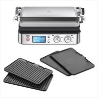 Braun MultiGrill 9 Contact Grill, 2000 Watts, 3-in-1 Cooking Positions, Black Stainless Steel - CG 9043