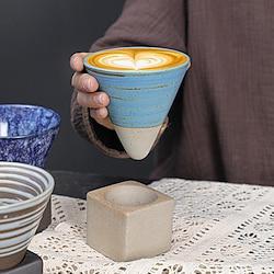 Triangular Ceramic Coffee Tea Mug with Base - Durable Porcelain, Ideal for Home Commercial Use Lightinthebox