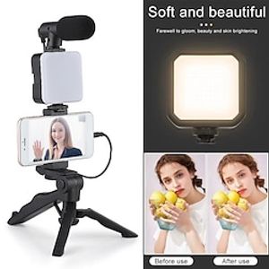 Stabilizers LED Fill Light Desktop Stand, Can Be Handheld Self-timer, 180° Rotational Lightweight Portable Tripod With Phone Holder Lightinthebox