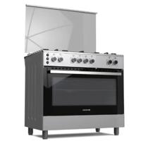 KROME 90x60cm Free Standing Cooker | Gas Oven | 5 Burners | Double Knob Control | Stainless Steel Cooking Range | Double Oven Lamps | Full Safety | MADE IN TURKEY | INOX | KR-CR906O