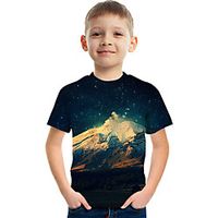 Kids Boys' T shirt Tee Short Sleeve Graphic Rainbow Children Tops Active 3-12 Years miniinthebox - thumbnail