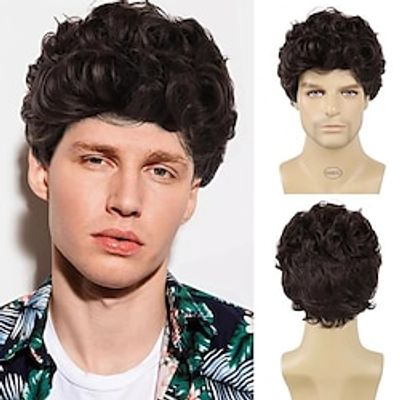 6 Inch Short Curly Wigs Brown Natural Synthetic Loose Curly Hair Male Wig Black Color Wigs For Men Daily Wear Or Halloween Party Use Lightinthebox 6 Inch Short Curly Wigs Brown Natural Synthetic Loose Curly Hair Male Wig Black Color Wigs For Men Daily Wear Or Halloween Party Use Lightinthebox