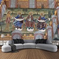 Byzantine Art Medieval Religious Art Hanging Tapestry Wall Art Large Tapestry Mural Decor Photograph Backdrop Blanket Curtain Home Bedroom Living Room Decoration Mosaic miniinthebox - thumbnail