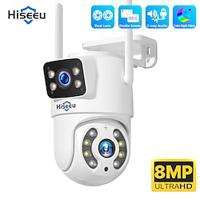 Hiseeu 4K 8MP Wifi Surveillance Camera Dual Lens 4X Digital Zoom AI Human Detect ONVIF Wireless Outdoor Security PTZ IP Cameras Lightinthebox