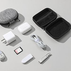 2pcs Digital Storage Bags Portable Data Cables Storage Boxes Solid Color Chargers Power Cables Hard Drives Protective Covers Headphones Usb Drives Lightinthebox