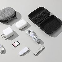 2pcs Digital Storage Bags Portable Data Cables Storage Boxes Solid Color Chargers Power Cables Hard Drives Protective Covers Headphones Usb Drives Lightinthebox - thumbnail