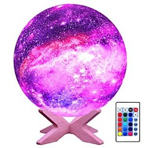 5.9 inch 3D Moon Lamp Night Light Galaxy Lamp 16 Colors LED Light with Rechargeable Battery Touch  Remote Control Birthday Gifts for Boys Girls Bedroom Decor miniinthebox