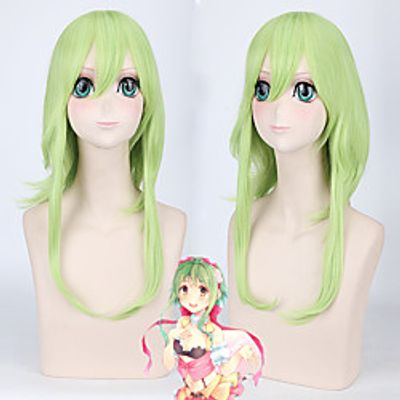 Vocaloid Gumi Cosplay Wigs Women's Side bangs 16 inch Heat Resistant Fiber Curly Green Teen Anime Wig miniinthebox