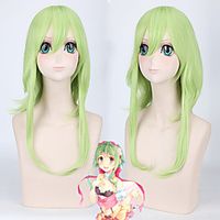 Vocaloid Gumi Cosplay Wigs Women's Side bangs 16 inch Heat Resistant Fiber Curly Green Teen Anime Wig miniinthebox - thumbnail