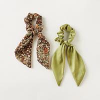 Bow Accented Hair Scrunchie - Set of 2