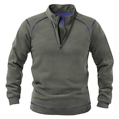 Men's Sweatshirt Zip Sweatshirt Dark Gray Half Zip Color Block Patchwork Sports  Outdoor Daily Holiday Streetwear Basic Casual Spring   Fall Clothing Apparel Hoodies Sweatshirts  miniinthebox