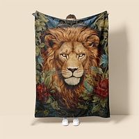 Medieval Animal Lion Peacock Soft Blanket,Novelty Flannel Throw Blankets Warm Printed All Seasons Room Decoration Gifts Home Decor Lightinthebox - thumbnail
