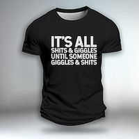 Letter Graphic Text Character  Slogan Daily Designer Outdoor Men's 3D Print Funny T Shirts Party Casual Holiday T shirt Black Blue Purple Short Sleeve Crew Neck Shirt Spring  Summer Clothing Apparel Lightinthebox - thumbnail