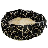 Coco Kindi Washable Donut Shape Fur Bed - Size #3 Giraffe Pattern