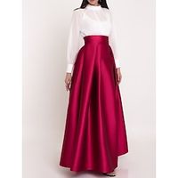 A-Line Mother of the Bride Dress Wedding Guest Elegant Jewel Neck Ankle Length Satin Long Sleeve with Ruching 2023 Lightinthebox - thumbnail