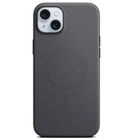 Trands iPhone 15 Plus Magnetic Leather Case, Black - TR-CC9702