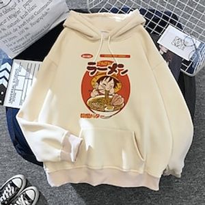 Inspired by One Piece Monkey D. Luffy Hoodie Anime 100% Polyester Anime Harajuku Graphic Kawaii Hoodie For Men's / Women's / Couple's miniinthebox